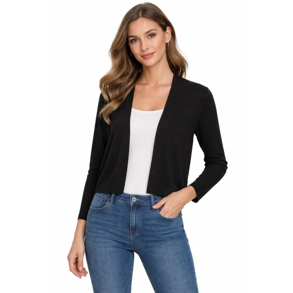Banana Republic Silk Cotton Cardigan Sweater Womens Medium Black Knit